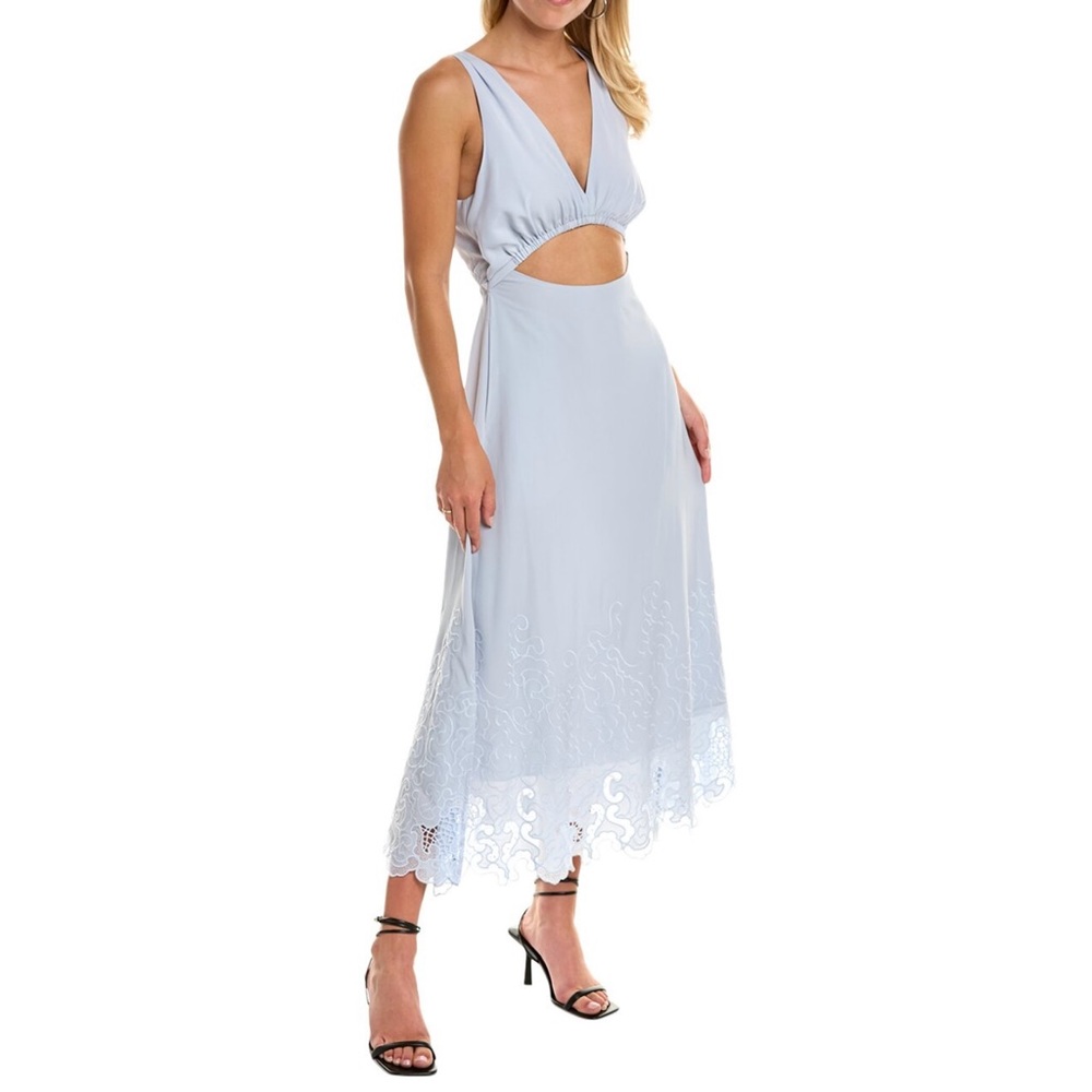 Jonathan Simkhai blue cutout eyelet maxi dress - size 6